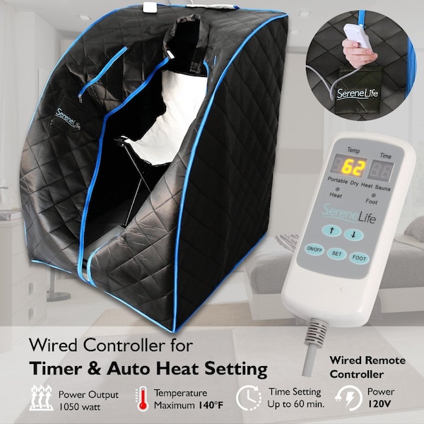 Serenelife Compact & Portable Infrared Sauna, SLISAU10BK - SLISAU10BK