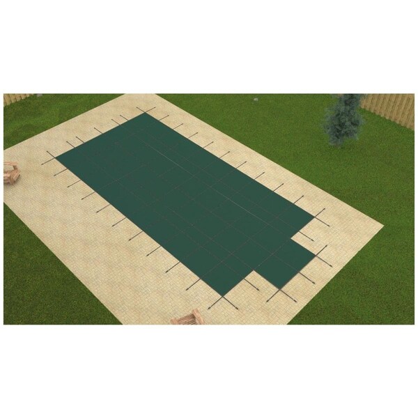 Powerplay 1710 x 366 ft. Grecian Green Mesh Safety Cover with Center End Step - PO985490