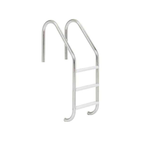 Alegria 0.049 in. Economy 3 Step Ladder with White Height - Stainless Steel - AL2211464