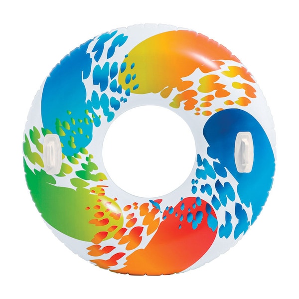 Intex Intex Multicolored Vinyl Inflatable Color Whirl Floating Tube - 58202EP