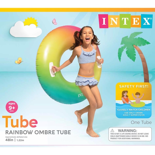 Intex Intex Multicolored Vinyl Inflatable Color Whirl Floating Tube - 58202EP