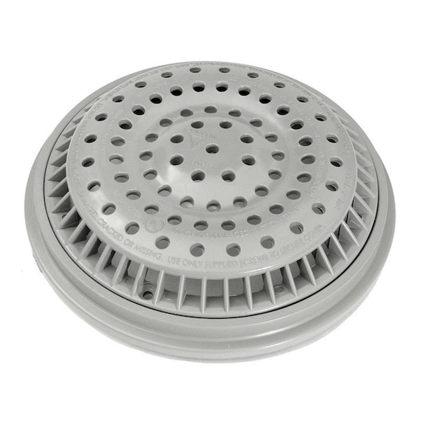 Powerhouse 8 in. Anti Vortex VGB Compliant Drain Cover, Grey - PO2525893