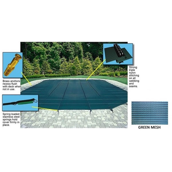 Arctic Armor 16'x32' 12 Year Mesh Safety Cover - Green - WS330G