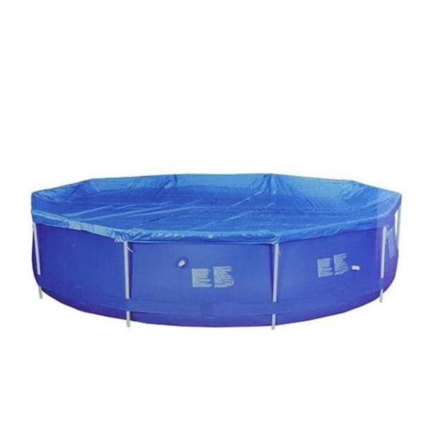 Pool Central Pool Central 32588783 17.25 in. Durable Blue Apertured Round Swimming Pool Cover with Rope Ties - 32588783