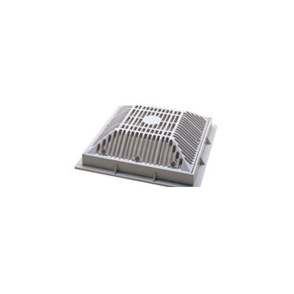 Powerhouse 10 in. Round Tru Flo Drain AV Cover & Frame - White - PO2772883