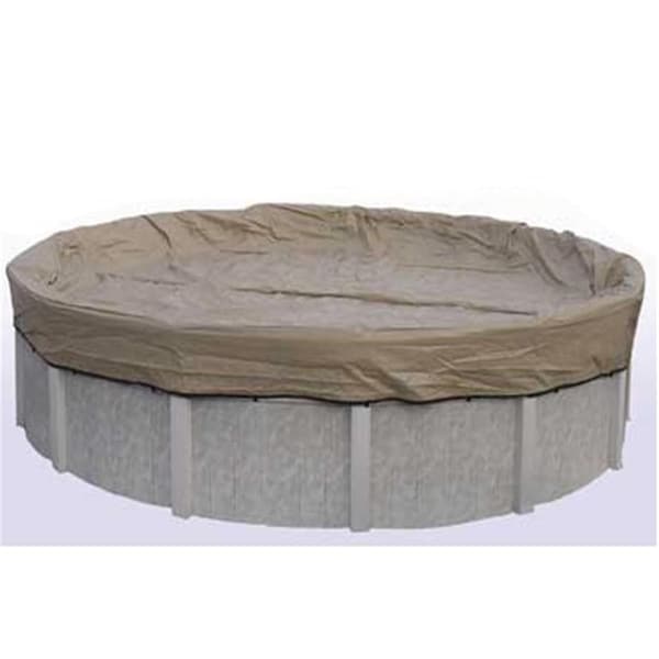 Superjock 15 ft. Black & Tan Round Above Ground Winter Pool Cover, 20 Year - SU3121594