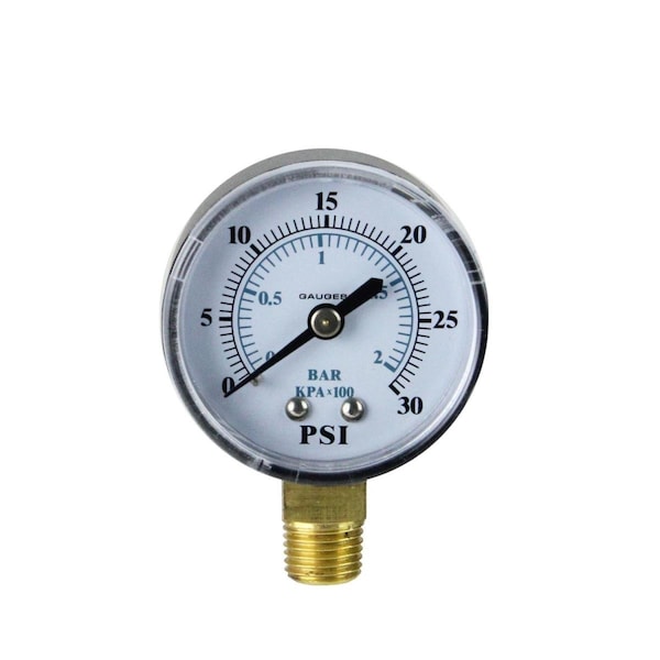 Pool Central 2.75 in. Side Mount Plastic Cover Pressure Gauge 0-30 PSI - 32723011