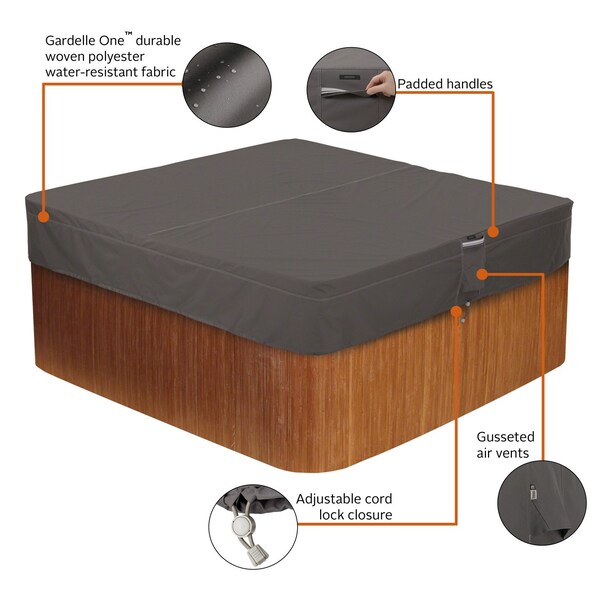 Classic Accessories Medium Square Hot Tub Cover, Grey - 55-885-035101-EC