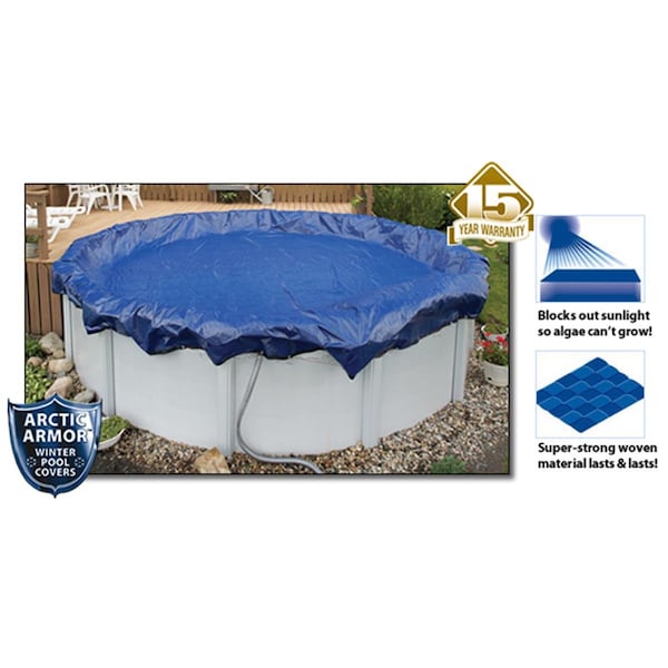 Arctic Armor 15 Year 15' Round Above Ground Swimming Pool Winter Covers - AR478299
