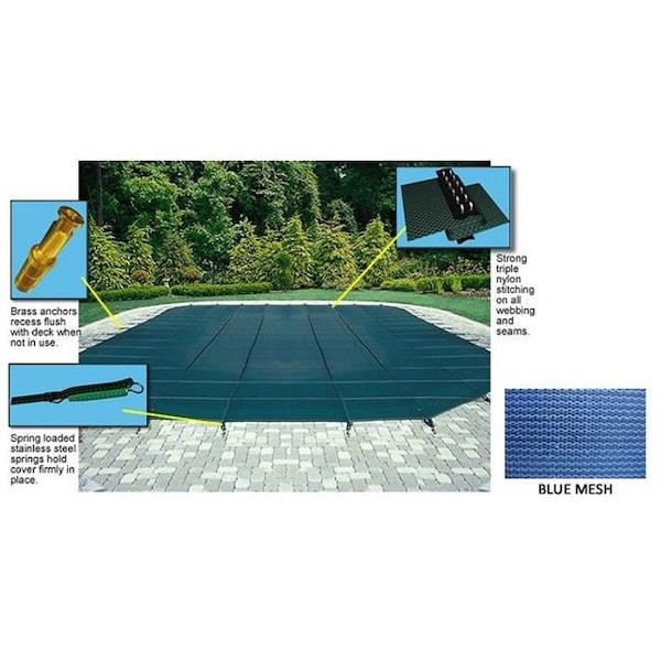 Arctic Armor Arctic Armor WS320BU 15'x30' 12 Year Mesh Safety Cover - Blue - WS320BU
