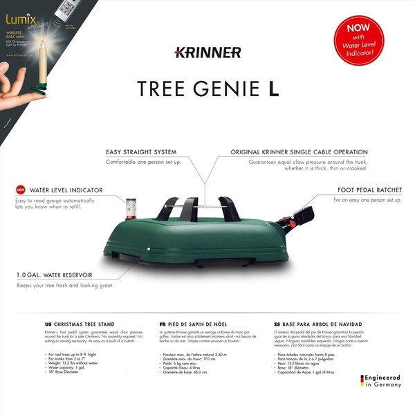 Krinner Krinner Tree Genie Large Metal Real Christmas Tree Stand 8 ft. - 94735