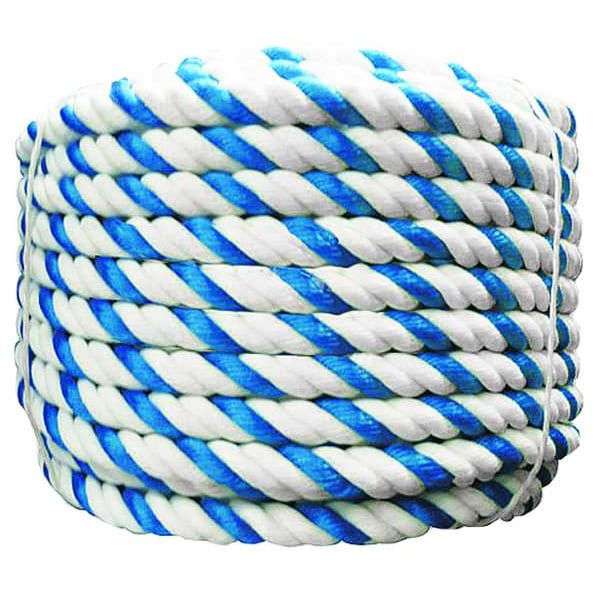 Jed Pool Tools Rope, Plastic, Blue/White, 50 ft., 3/4" dia. - 90-861-R-50