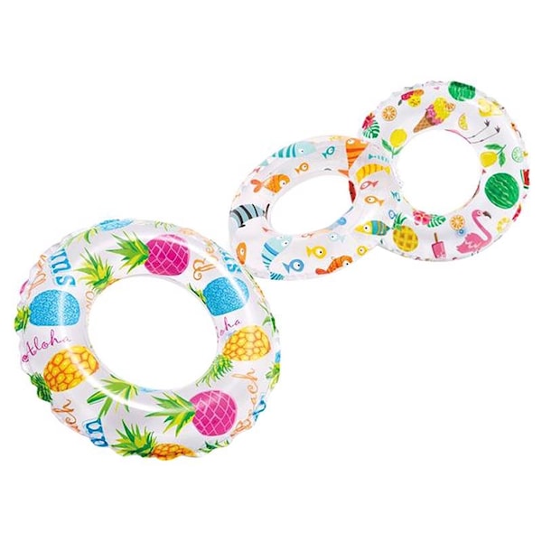 Intex Intex Multicolored Vinyl Inflatable Swim Ring Floating Tube - 59230EP