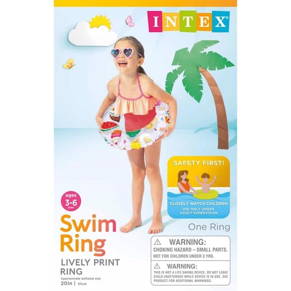 Intex Intex Multicolored Vinyl Inflatable Swim Ring Floating Tube - 59230EP