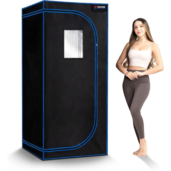 Topmaster Compact Infrared Sauna Chair, 1300W, Foldable, Detox Therapy, 140 DegF, Zippers, Black - TMSAUIN54BLK