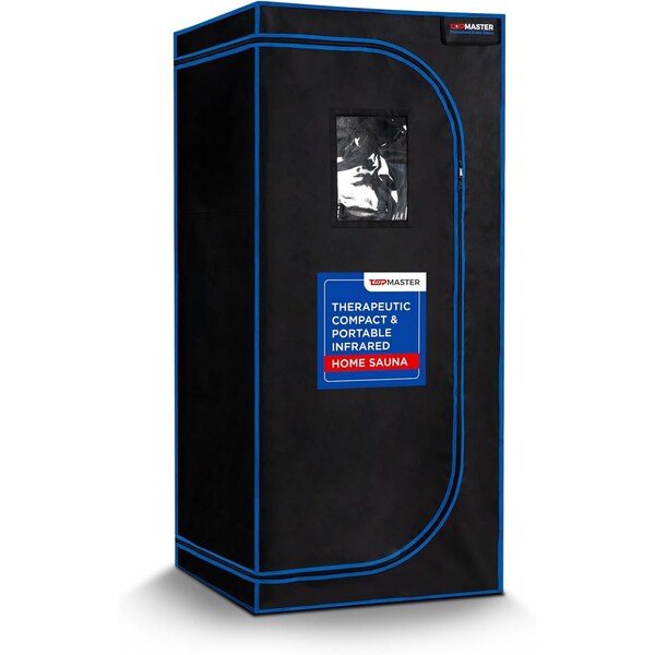 Topmaster Compact Infrared Sauna Chair, 1300W, Foldable, Detox Therapy, 140 DegF, Zippers, Black - TMSAUIN54BLK