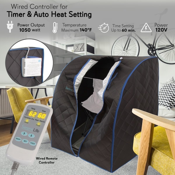 Serenelife Portable Infrared Sauna, SLISAU20BK - SLISAU20BK