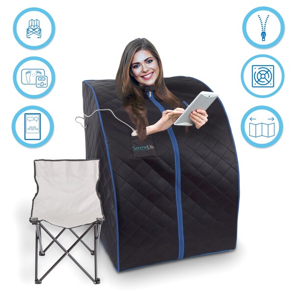 Serenelife Portable Infrared Sauna, SLISAU20BK - SLISAU20BK