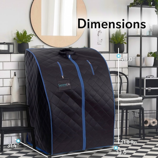 Serenelife Portable Infrared Sauna, SLISAU20BK - SLISAU20BK