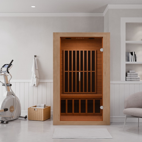 Steamspa 2-Person Carbon FAR Infrared Hemlock Wooden Indoor Sauna Room with LED Touch Control Panel - SC-SS0014-GS
