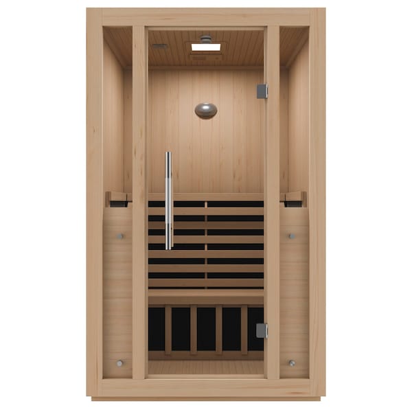 Steamspa 2-Person Carbon FAR Infrared Hemlock Wooden Indoor Sauna Room with LED Touch Control Panel - SC-SS0011-0S