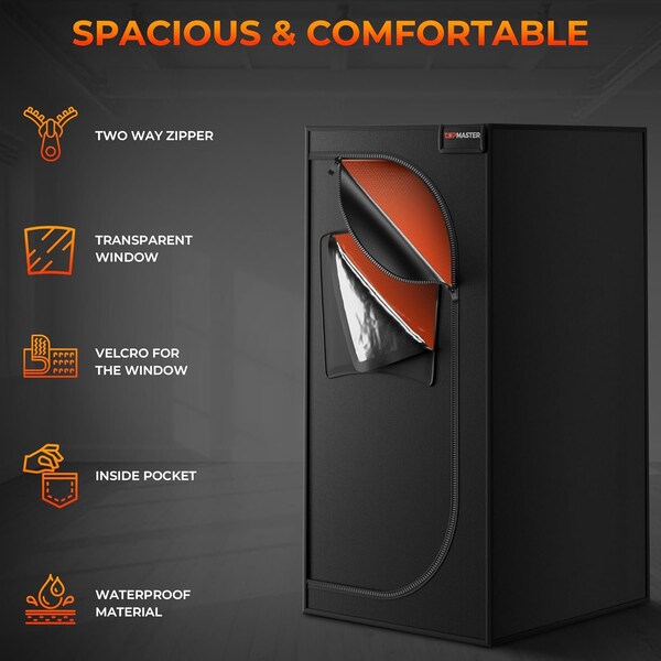 Topmaster Portable Steam Sauna, 99-Min Timer, 9 Heat Levels, 3L Steamer, Black Waterproof Tent, Chair - TMSAUST20BLK.6