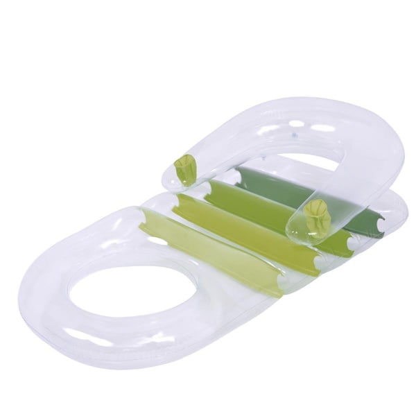 Pool Central 59 in. Green Transparent Inflatable Pool Lounger with Cup Holders - 34808590