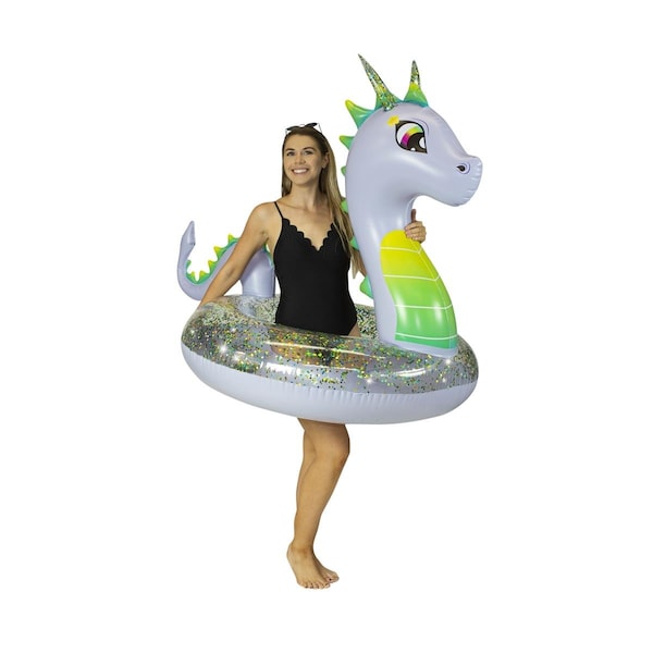 Alegre Glitter Dragon - 48 in. Jumbo Beach & Pool Tube - AL2527210