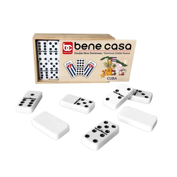 Bene Casa Dominoes Double Nine in Wooden Box - 55 Piece - 8367039
