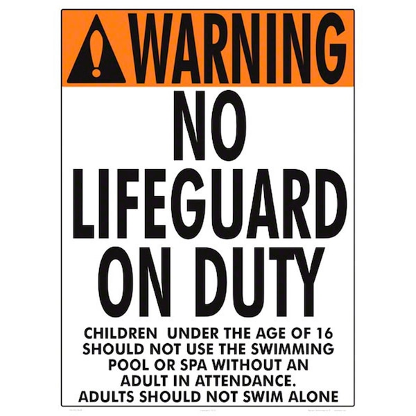 Overtime Warning No Lifeguard Sign - OV2526477