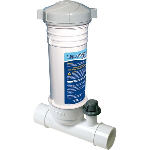 Hands On In-Line Automatic Chlorinator for Chlorine or Bromine Tablets, White - HA3679850