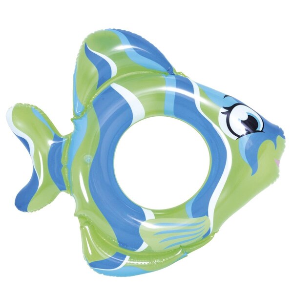 Pool Central 31 in. Green Inflatable Fish Childrens Swim Ring Tube Float - 34808554
