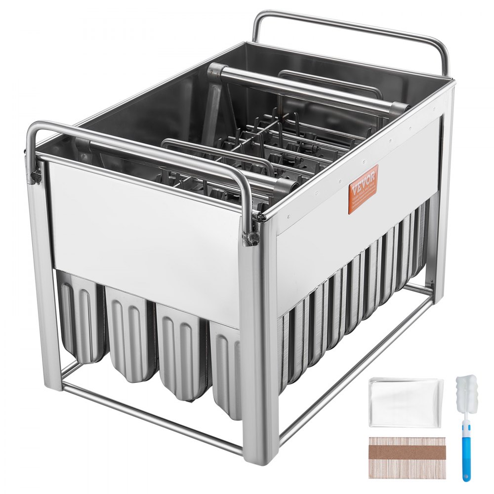 VEVOR Commercial Popsicle Molds 40PCS Round-Head Ice Pop Molds with Double Slot - SYBBMJZFX400HM5XAV0