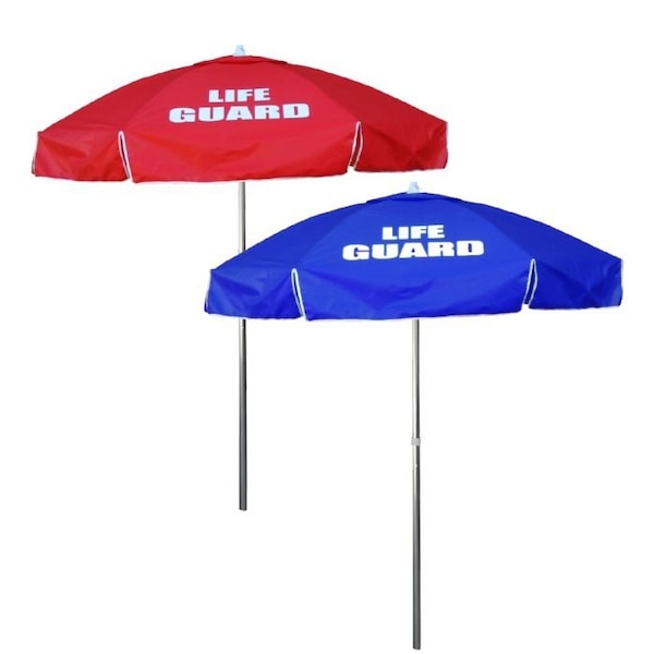 Kemp Usa 6' Umbrella w/ LIFE GUARD Logo - Red - 12-004-RED