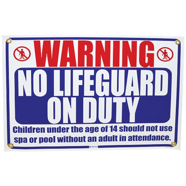 Rainbow 18 x 12 in. No Lifeguard On Duty Sign - RA60220