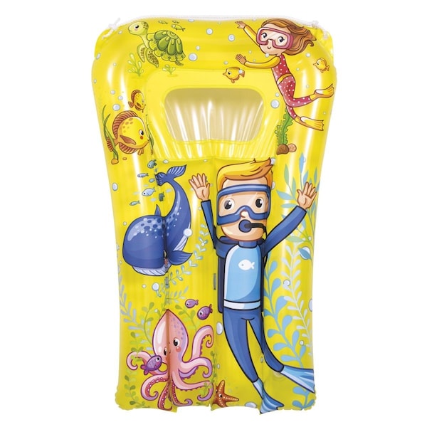 Pool Central 29 in. Yellow Underwater Sea World Inflatable Kick Board - 34808568