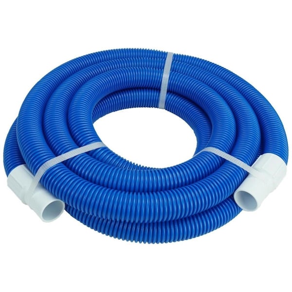 Pool Central 24 ft. Blue Blow Molded PE Vacuum Hose with White Cuffs - 32798768