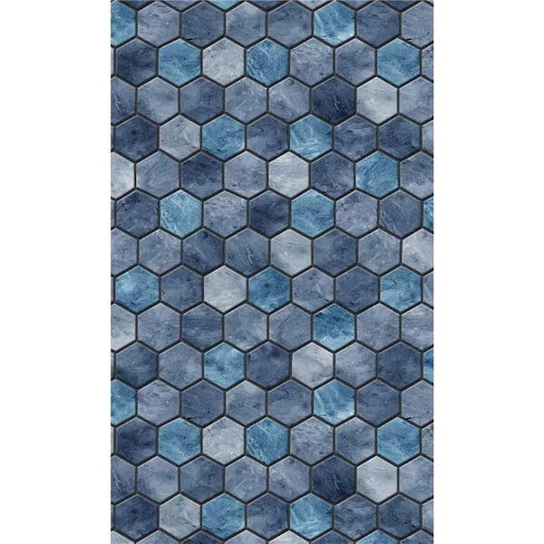 Newalthlete 24 ft. Round Travertine Hex 52 in. Uni-Bead Above Ground Pool Liner - NE3327160