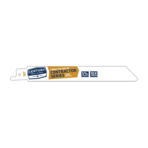 Century Drill & Tool Recip Blade 18T X 6 Bi-Metal Contractor 3/4 W.035 Thick 1/2 Shank 25Pc - 7718