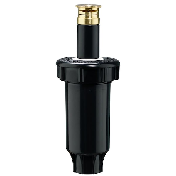 Orbit 54242 Spring Loaded Sprinkler with Twin-Spray Brass Nozzle 1/2 in Connection 15ft Half-Circle Brass - 54523