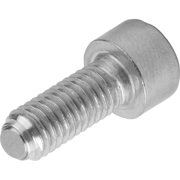 Kipp Ball-End Thrust Screw W Head, Form:B Flattened Ball, M04, L=19, 7, Stainless Bright, Comp:Stainless - K0381.20420