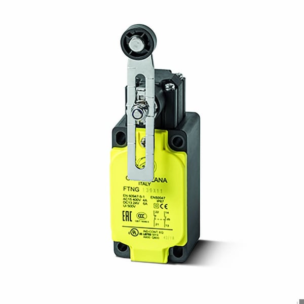 Interruptor límite de palanca de rodillo de interconexión de sistemas de automatización, acción rápida, 1 NC 1 NO, 1/2 NPT Fitting - FTNG139-Z11N.
