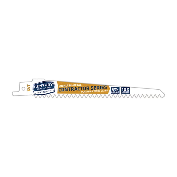 Century Drill & Tool Recip Blade 6Vt X 6 Bi-Metal Contract 3/4W.050 Thick 1/2 Univ Shk 25Pk - 7709