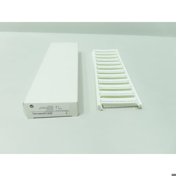 CAJA DE 5 MARCADORES DE PARTES Y ACCESORIOS PARA PLC Y DCS, 5PK - 1492-M5X8H1-END