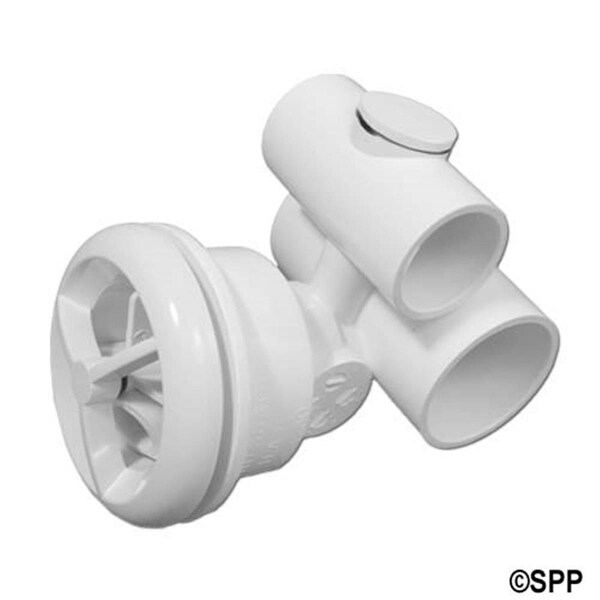 Karuma Car Care 1.5 x 1 in. Microssage Roto Tee Body Jet Assembly; White - KA1414164