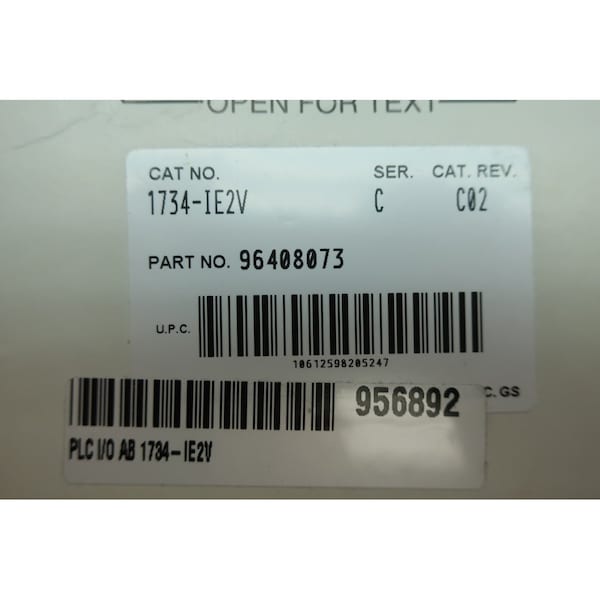 Módulo de entrada de Allen Bradley, POINT I/O, Analógico, Voltaje, 2 Canales, Estilo Abierto, Montado en DIN - 1734-IE2V