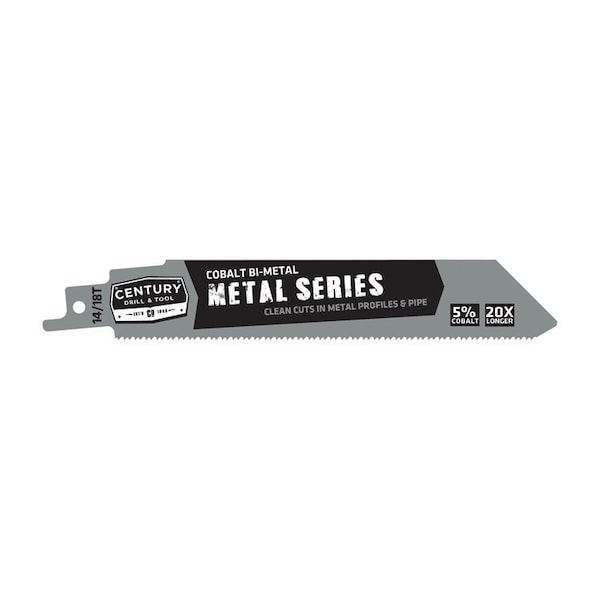 Century Drill & Tool Recip Blade Metal Series 14/18T X6" 1" W .042 Thick 1/2 Univ Shank 1Pc - 7698
