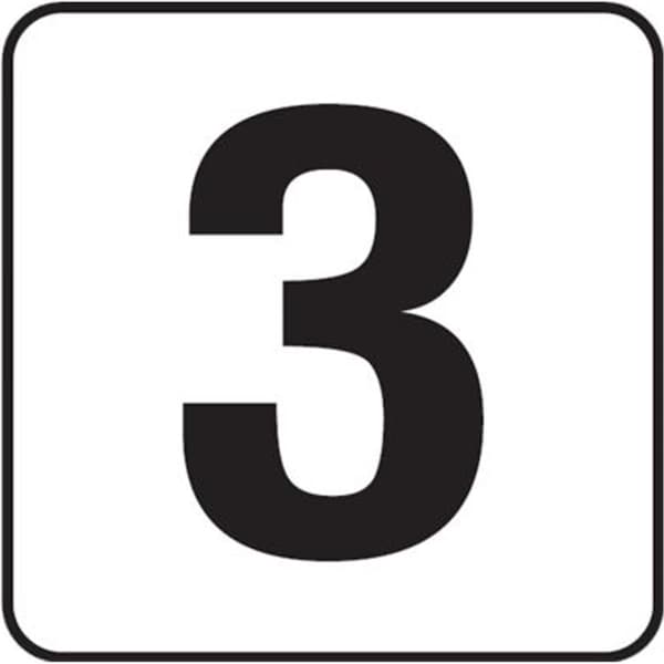 Inlays 6 in. Vinyl Stickon 4 in. Numbers 3 Depth Marker - V621030