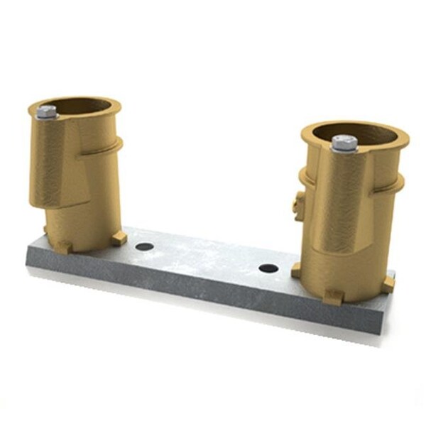 Perma-Cast Perma-Cast PC4008BC 4 in. Anchor Socket Channel Set - 8 in. On Center Bronze Hanover Socket - PC4008BC