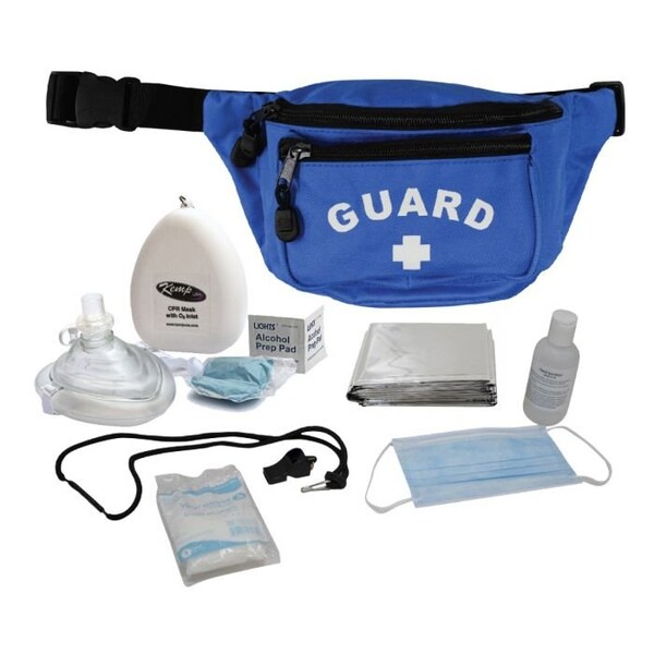 Kemp Usa Hip Pack w/ GUARD Logo & PPE Supply Pack - Royal Blue - 10-103-ROY-S3
